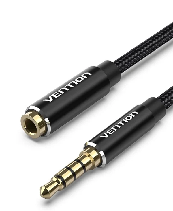 Vention Καλώδιο TRRS 3.5mm male - 3.5mm female Μαύρο 2m (BHCBH)