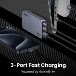 Ugreen Φορτιστής Χωρίς Καλώδιο GaN με Θύρα USB-A και 2 Θύρες USB-C 65W Γκρι (Nexode Pro) 25356 - Image 11