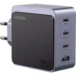 Ugreen Φορτιστής Χωρίς Καλώδιο GaN με Θύρα USB-A και 3 Θύρες USB-C 100W Power Delivery / Quick Charge 2.0 / Quick Charge 3.0 / Quick Charge 4.0 Γκρι (Nexode S) 35043