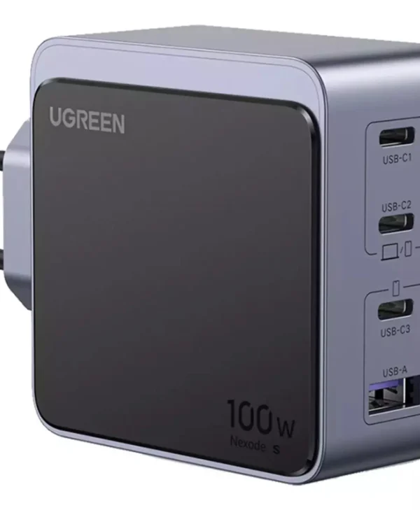 Ugreen Φορτιστής Χωρίς Καλώδιο GaN με Θύρα USB-A και 3 Θύρες USB-C 100W Power Delivery / Quick Charge 2.0 / Quick Charge 3.0 / Quick Charge 4.0 Γκρι (Nexode S) 35043
