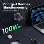 Ugreen Φορτιστής Χωρίς Καλώδιο GaN με Θύρα USB-A και 3 Θύρες USB-C 100W Power Delivery / Quick Charge 2.0 / Quick Charge 3.0 / Quick Charge 4.0 Γκρι (Nexode S) 35043 - Image 5