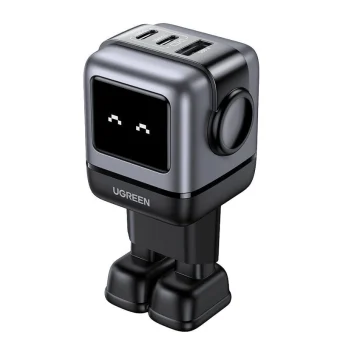 Ugreen Φορτιστής Χωρίς Καλώδιο GaN με Θύρα USB-A και 2 Θύρες USB-C 65W Power Delivery / Quick Charge 4.0 Γκρι (Robot) 25685B