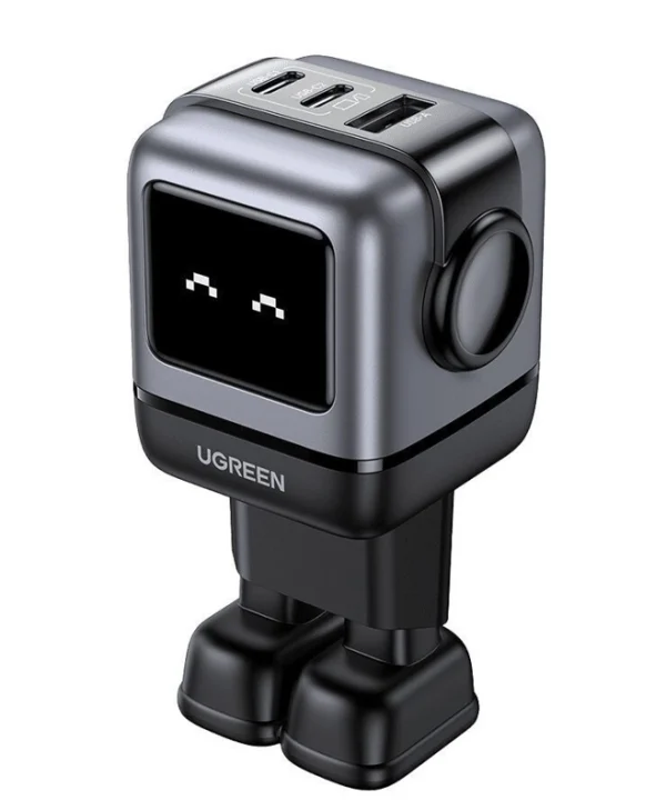 Ugreen Φορτιστής Χωρίς Καλώδιο GaN με Θύρα USB-A και 2 Θύρες USB-C 65W Power Delivery / Quick Charge 4.0 Γκρι (Robot) 25685B
