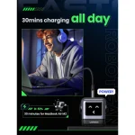 Ugreen Φορτιστής Χωρίς Καλώδιο GaN με Θύρα USB-A και 2 Θύρες USB-C 65W Power Delivery / Quick Charge 4.0 Γκρι (Robot) 25685B - Image 8