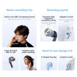 QCY AilyBuds E20 Bluetooth Handsfree Ακουστικά με Αντοχή στον Ιδρώτα και Θήκη Φόρτισης Clear Blue QCY-HT13 Clear Blue - Image 11