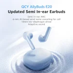 QCY AilyBuds E20 Bluetooth Handsfree Ακουστικά με Αντοχή στον Ιδρώτα και Θήκη Φόρτισης Clear Blue QCY-HT13 Clear Blue - Image 12