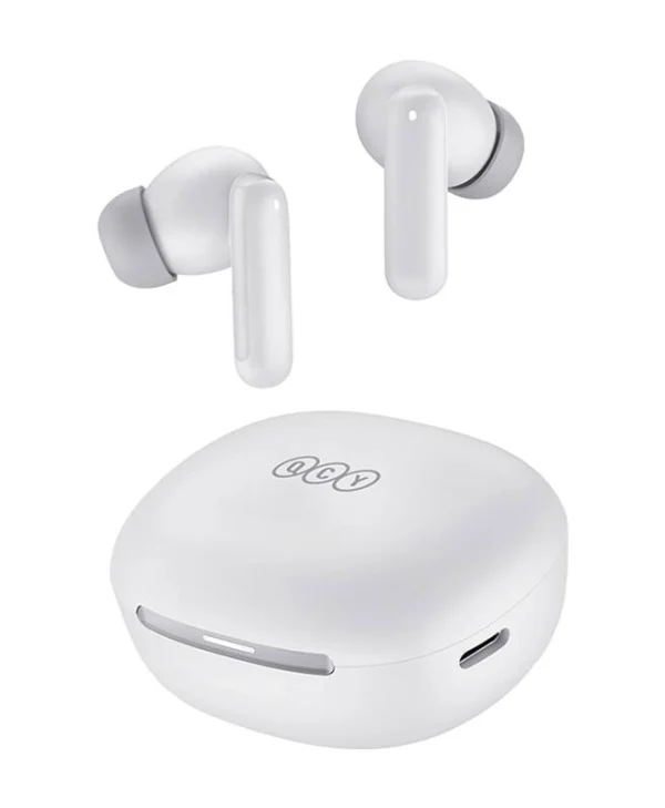 QCY MeloBuds Ν30 (HT16) Bluetooth Handsfree Ακουστικά με Αντοχή στον Ιδρώτα και Θήκη Φόρτισης Λευκά QCY-HT16 White