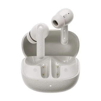 QCY HT15 Buds ANC Bluetooth Handsfree Ακουστικά με Αντοχή στον Ιδρώτα και Θήκη Φόρτισης Λευκά QCY-HT15 Cream Grey