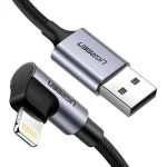 Ugreen Angle (90°) / Braided USB to Lightning Cable Μαύρο 1m (60521)