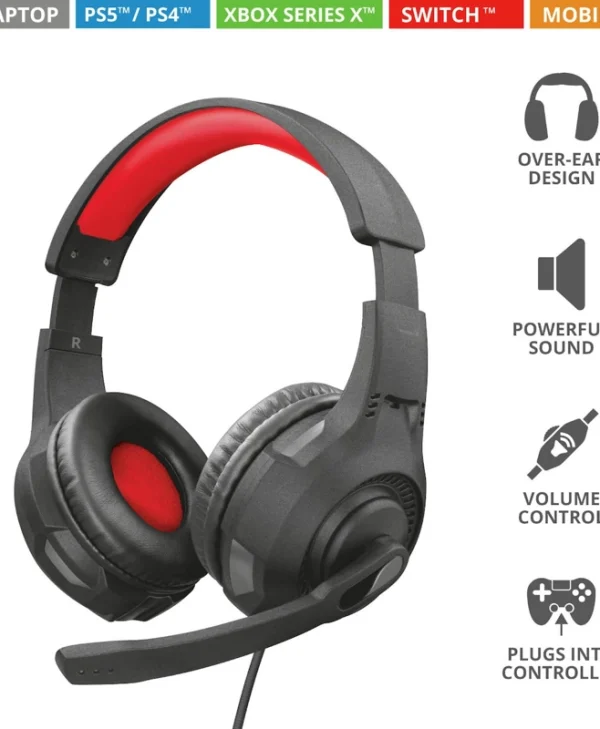 Trust GXT 307 Ravu Over Ear Gaming Headset με σύνδεση 3.5mm 24785