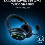 Razer Barracuda X Chroma Ασύρματο Over Ear Gaming Headset με σύνδεση Bluetooth / USB RZ04-05220100-R3M1 - Image 2