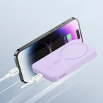 Baseus Magnetic Mini MagSafe Power Bank 5000mAh 20W με Θύρα USB-C Μωβ P10022107513-00 - Image 9