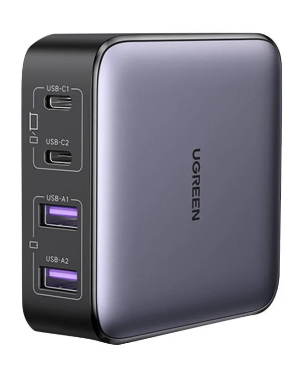 Ugreen Φορτιστής Χωρίς Καλώδιο με 2 Θύρες USB-A και 2 Θύρες USB-C 65W Power Delivery / Quick Charge 4.0 Μαύρος (Nexode GaN CD327) 90747B