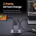 Ugreen Φορτιστής GaN με Θύρα USB-A και 2 Θύρες USB-C και Καλώδιο USB-C - USB-C 65W Power Delivery / Quick Charge 4.0 Γκρι (Nexode Pro) 25871 - Image 4