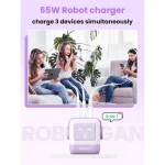 Ugreen Φορτιστής Χωρίς Καλώδιο GaN με Θύρα USB-A και 2 Θύρες USB-C 65W Power Delivery / Quick Charge 4.0 Μωβ (Robot) 35291 - Image 7