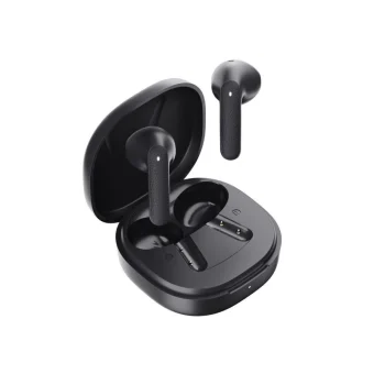 QCY Air Earbud Bluetooth Handsfree Ακουστικά με Αντοχή στον Ιδρώτα και Θήκη Φόρτισης Γκρι QCY-QT41 Black