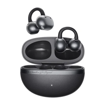 QCY Crossky C50 Open Ear Bluetooth Handsfree Ακουστικά με Αντοχή στον Ιδρώτα και Θήκη Φόρτισης Γκρι QCY-CT06 Grey