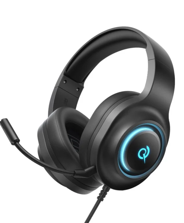QCY Heroad V200 Pro Over Ear Gaming Headset με Surround, RGB φωτισμό και σύνδεση USB QCY-H4GM Black