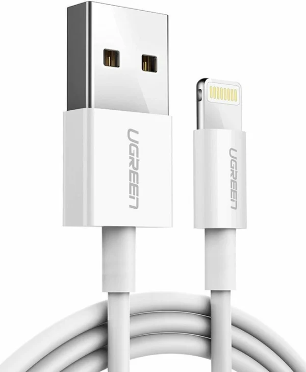Ugreen US155 USB-A to Lightning Cable 12W Λευκό 1m (20728)