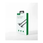 Ugreen US176 Angle (90°) / Braided USB 2.0 Cable USB-C male - USB-A 18W Γκρι 1m (20856) - Image 3