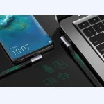 Ugreen US176 Angle (90°) / Braided USB 2.0 Cable USB-C male - USB-A 18W Γκρι 1m (20856) - Image 4
