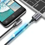 Ugreen US176 Angle (90°) / Braided USB 2.0 Cable USB-C male - USB-A 18W Γκρι 1m (20856) - Image 7