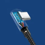 Ugreen US176 Angle (90°) / Braided USB 2.0 Cable USB-C male - USB-A 18W Γκρι 1m (20856) - Image 9
