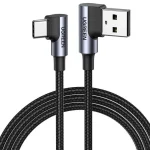 Ugreen US176 Angle (90°) / Braided USB 2.0 Cable USB-C male - USB-A 18W Γκρι 1m (20856) - Image 12