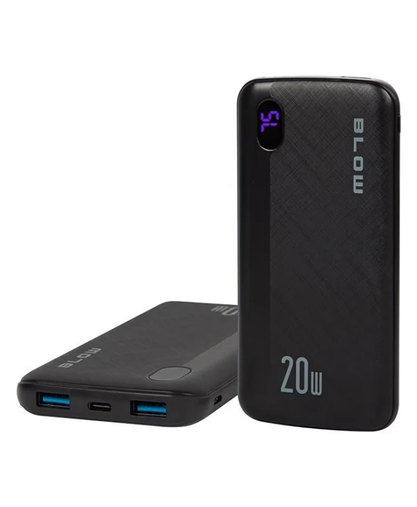 Blow PB10B Power Bank 10000mAh 20W με 2 Θύρες USB-A και Θύρα USB-C Μαύρο 81-151#