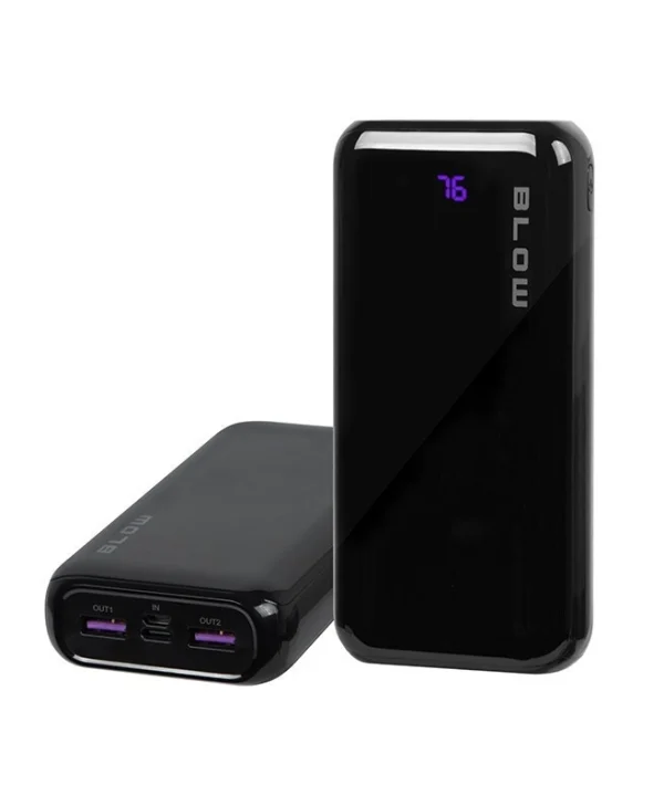 Blow PB20E Power Bank 20000mAh 20W με 2 Θύρες USB-A και Θύρα USB-C Μαύρο 81-152#