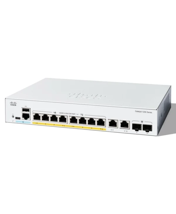 Cisco Catalyst C1200-8FP-2G v2 Managed L2 PoE Switch με 10 Θύρες Gigabit (1Gbps) Ethernet και 2 SFP Θύρες