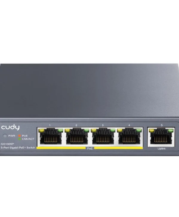 Cudy GS1005P Unmanaged L2 PoE+ Switch με 5 Θύρες Gigabit (1Gbps) Ethernet