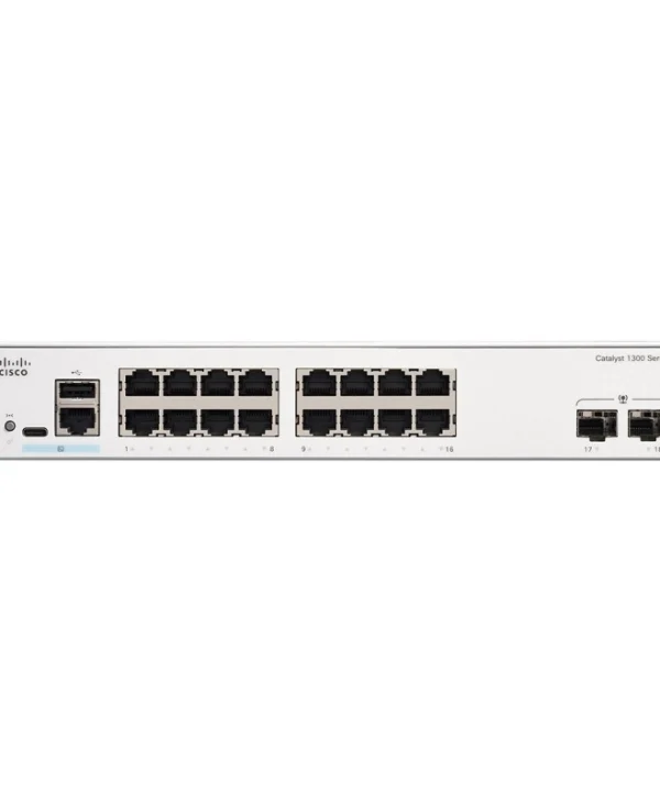 Cisco Catalyst C1300-16T-2G Managed L2 Switch με 18 Θύρες Gigabit (1Gbps) Ethernet και 2 SFP Θύρες