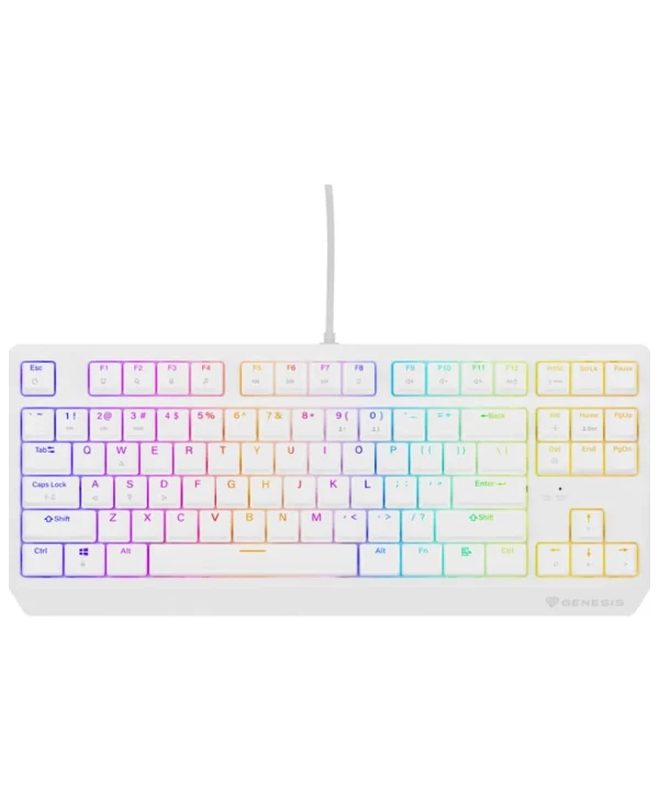Genesis Thor 230 TKL Gaming Μηχανικό Πληκτρολόγιο Tenkeyless με Outemu Brown διακόπτες και RGB φωτισμό (Αγγλικό US) Λευκό NKG-2080
