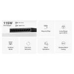 Mercusys MS110CMP v1 L2 PoE+ Switch με 8 Θύρες Gigabit (1Gbps) Ethernet - Image 3