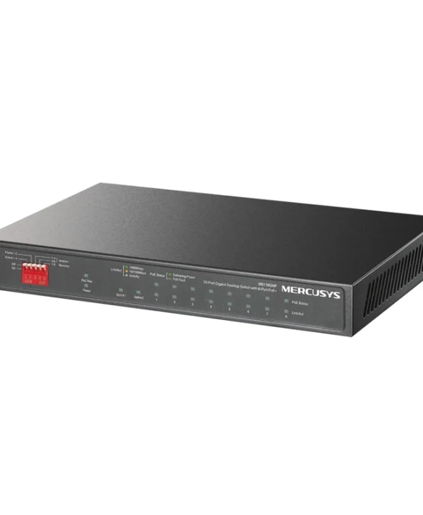 Mercusys MS110GMP v1 Unmanaged L2 PoE+ Switch με 8 Θύρες Gigabit (1Gbps) Ethernet