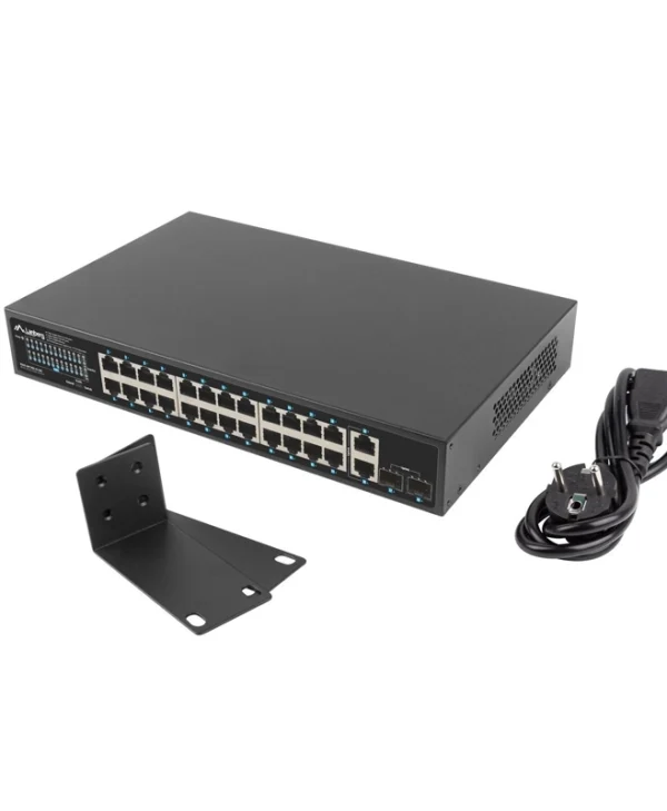 Lanberg RSGE-24P-2GE-2S-360 Unmanaged L2 PoE+ Switch με 24 Θύρες Gigabit (1Gbps) Ethernet και 2 SFP Θύρες