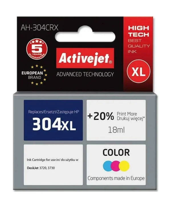 Active Jet Συμβατό Μελάνι Εκτυπωτή InkJet HP 304XL N9K07AE 400 Σελίδων 18ml Πολλαπλό (Color) 1τμχ AH-304CRX