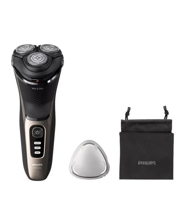 Philips Rotation Shaver Trimmer for Men Black  Gold S3242/12