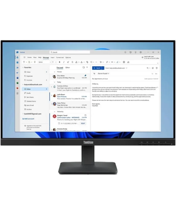 Lenovo ThinkVision VA Monitor 23.8" FHD 1920x1080 με Χρόνο Απόκρισης 4ms GTG 64B5KAT1EU