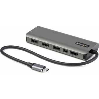 StarTech USB-C Docking Station με HDMI/DisplayPort 4K PD Ethernet και συνδεση 2 Οθονών Ασημί (DKT31CMDPHPD)