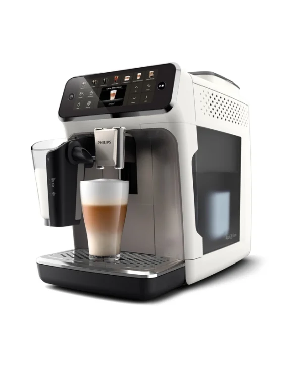 Philips Series 4400 Αυτόματη Μηχανή Espresso 1500W Πίεσης 15bar για Cappuccino με Μύλο Άλεσης Λευκή EP4443/70