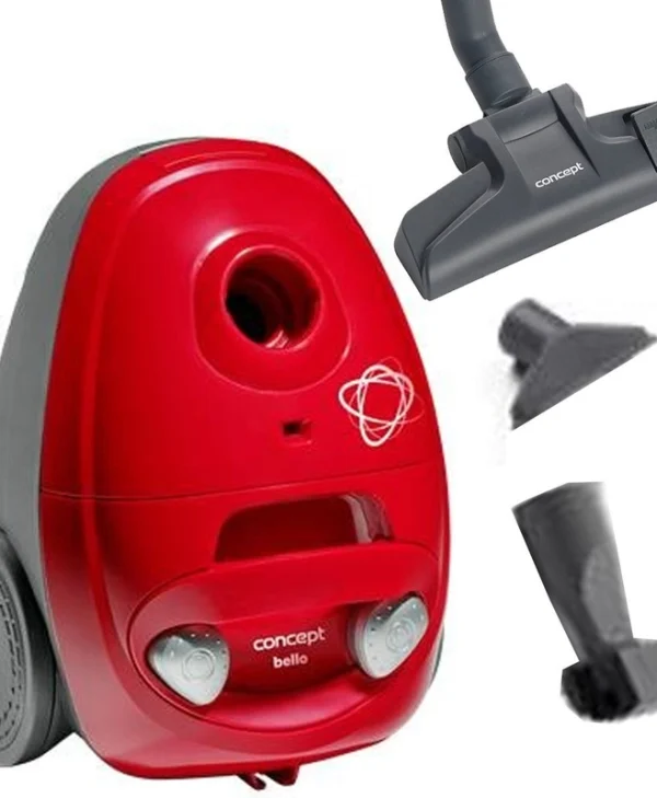 Concept Bello Ηλεκτρική Σκούπα 700W με Σακούλα 1.8lt Κόκκινη VP8350