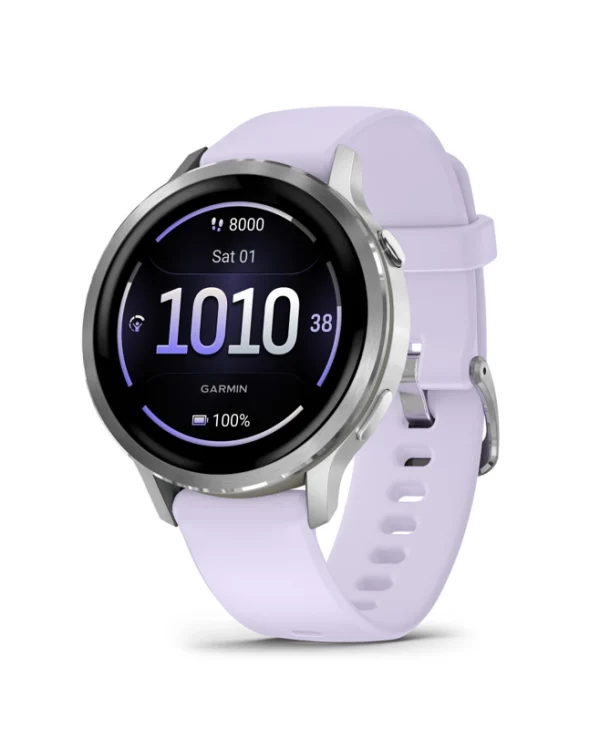 Garmin Venu 4 Stainless Steel 41mm Αδιάβροχο Smartwatch με Παλμογράφο (Silver with Periwinkle) 010-03013-01