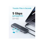 Anker 332 5-in-1 USB-C Docking Station με HDMI 4K PD Γκρι A8355H11 - Image 2