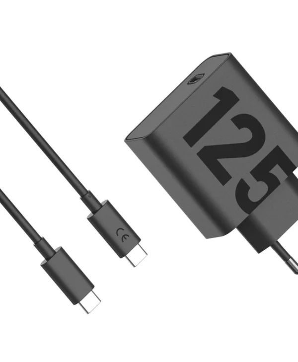 Motorola Φορτιστής με 2 Θύρες USB-C και Καλώδιο USB-C - USB-C 125W Μαύρος (Turbopower) SJMC1252