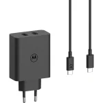 Motorola Φορτιστής με 2 Θύρες USB-C και Καλώδιο USB-C - USB-C 125W Μαύρος (Turbopower) SJMC1252 - Image 2