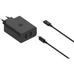 Motorola Φορτιστής με 2 Θύρες USB-C και Καλώδιο USB-C - USB-C 125W Μαύρος (Turbopower) SJMC1252 - Image 3