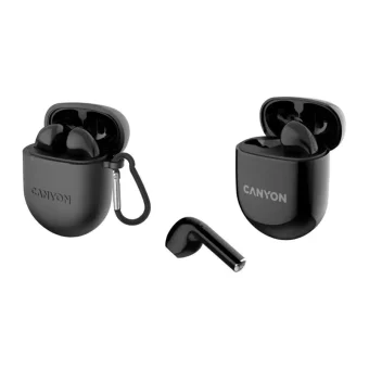 Canyon In-ear Bluetooth Handsfree Ακουστικά με Θήκη Φόρτισης Μαύρα CNS-TWS6B