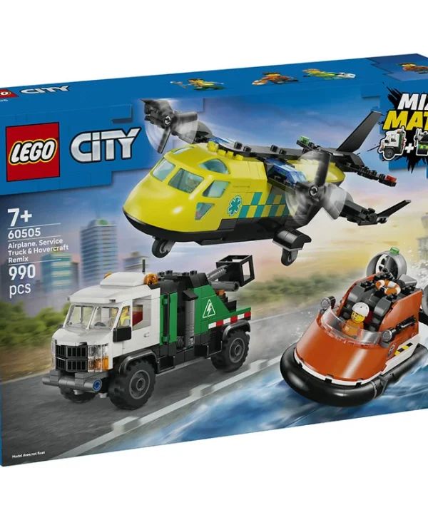 LEGO City Airplane, Service Truck & Hovercraft Remix για 7+ ετών Ετών 990τμχ 60505